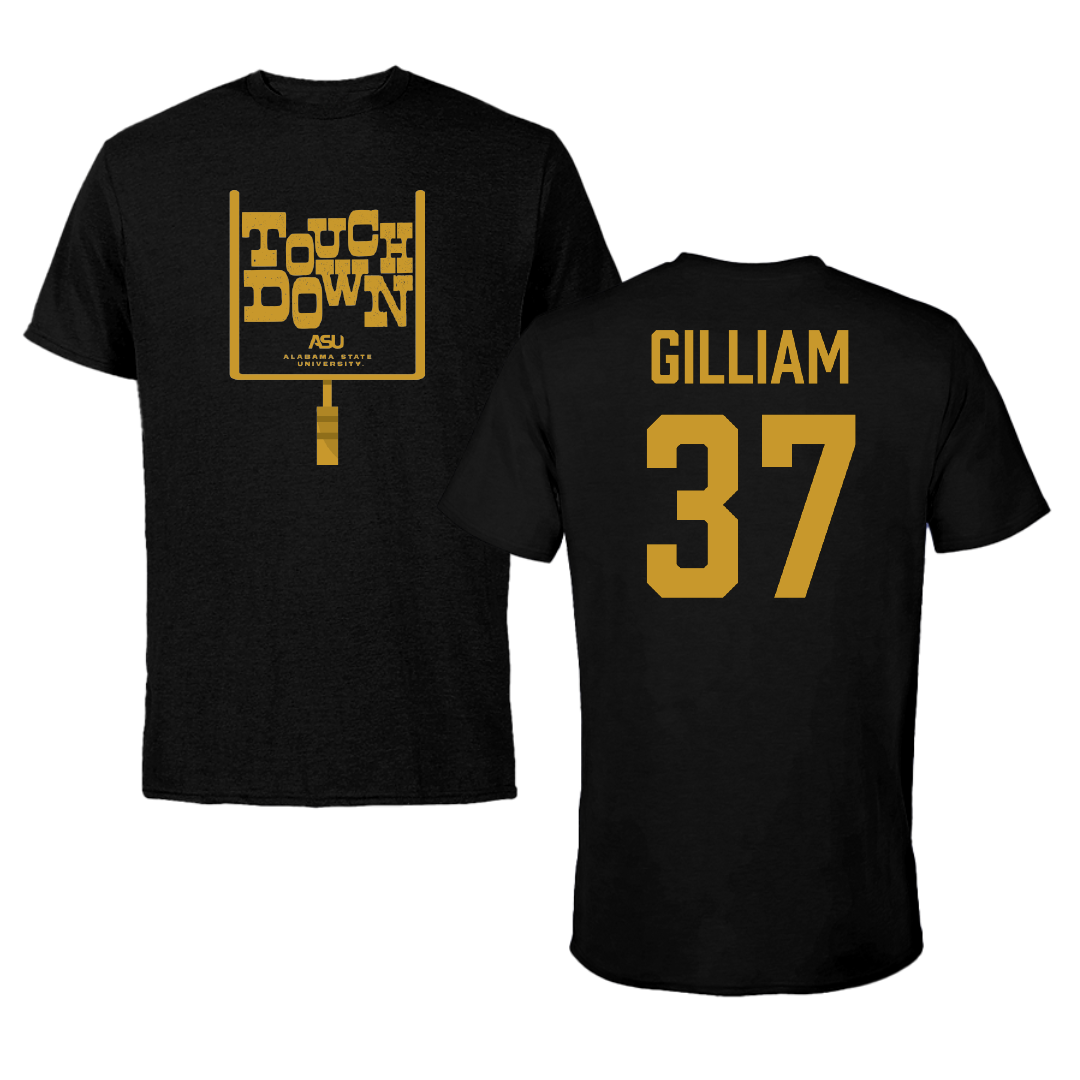 Alabama State University Football Black Touchdown Tee - #37 Brandon Gilliam