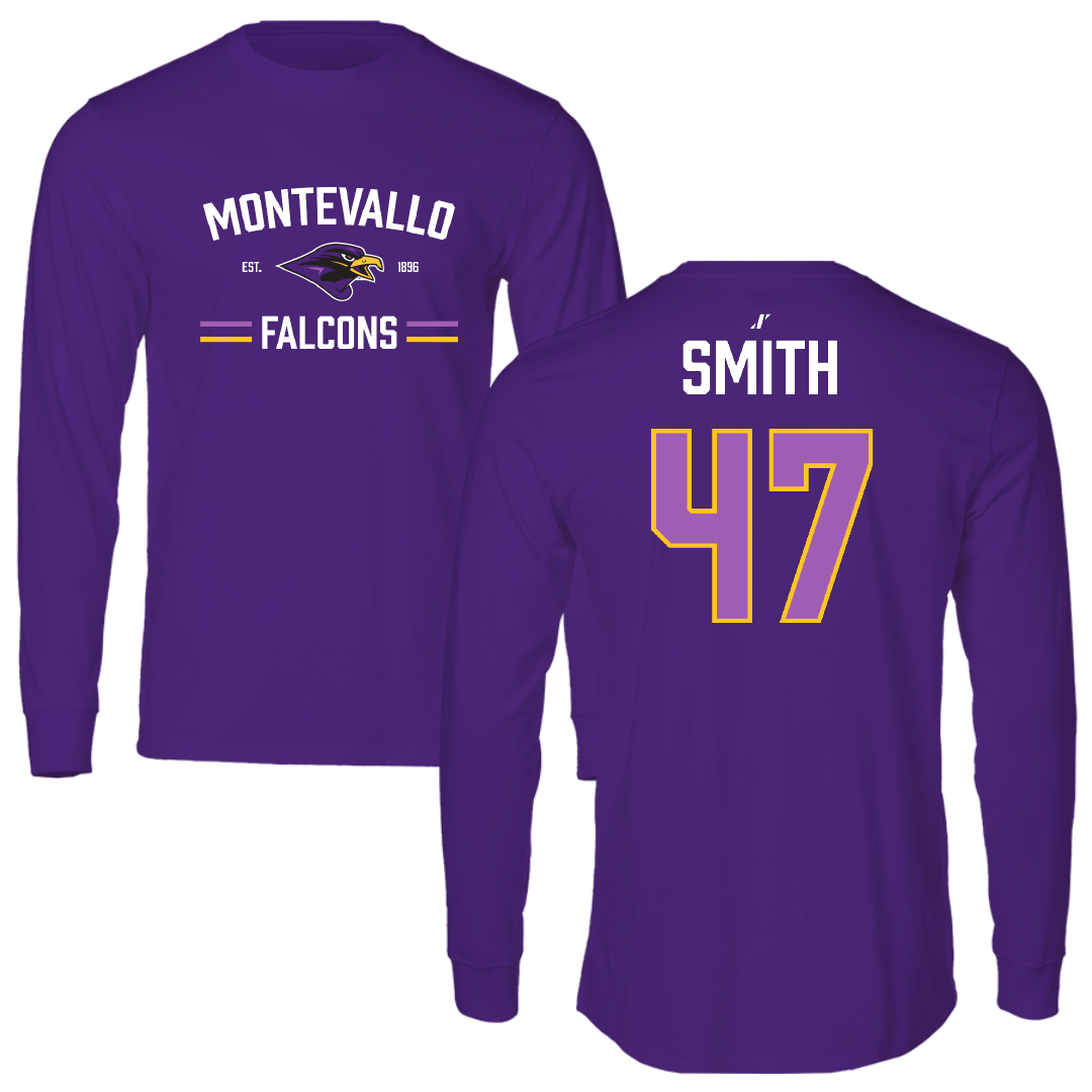 University of Montevallo Lacrosse Purple General Performance Long Sleeve - #47 Kale Smith
