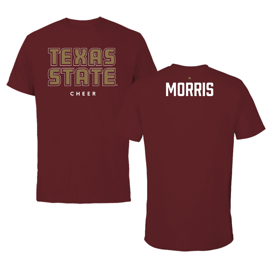 Texas State University Cheer Maroon Performance Tee - Jansen Morris