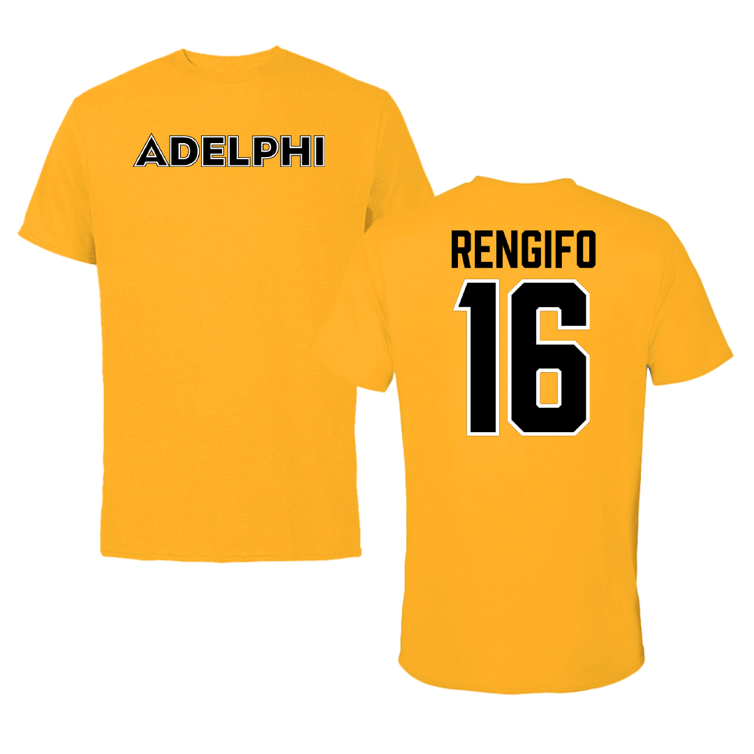 Adelphi University Baseball Gold Performance Tee - #16 Giancarlo Rengifo
