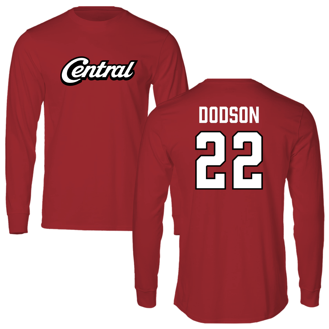 Central Washington University Football Canvas Red Long Sleeve - #22 Chris Dodson