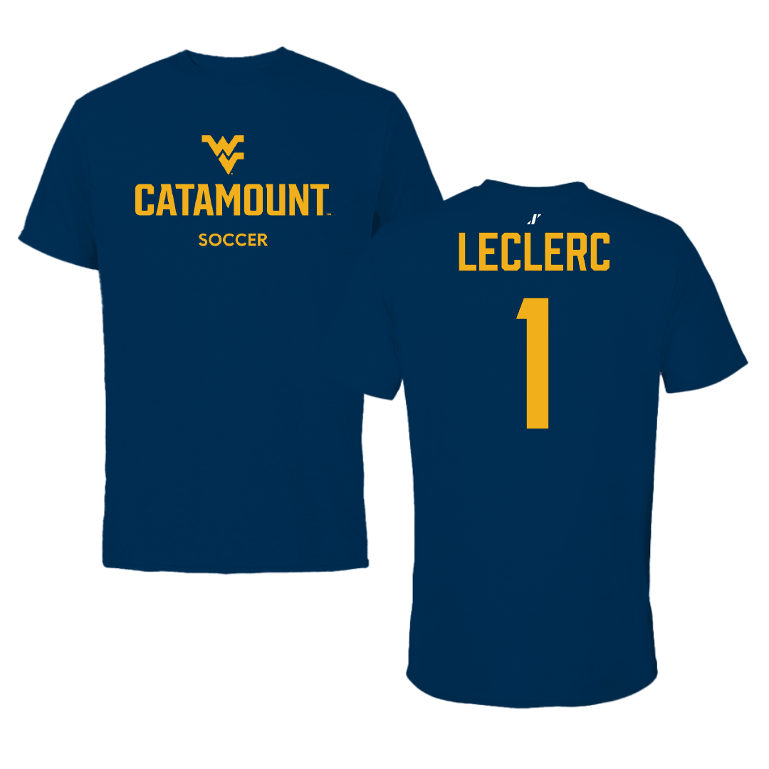 Potomac State College Soccer (M) Navy Tee - #1 Justin Leclerc