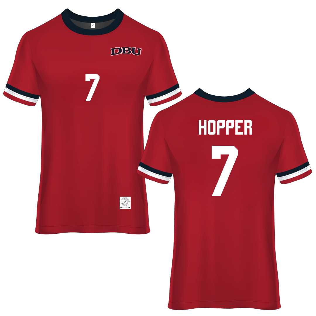 Dallas Baptist University Red Soccer Jersey - #7 Sydney Hopper