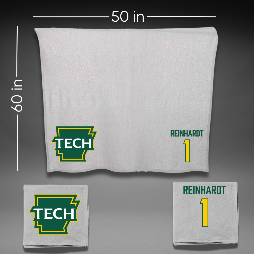 Arkansas Tech University Basketball Gray Blanket - #1 Reginald Reinhardt