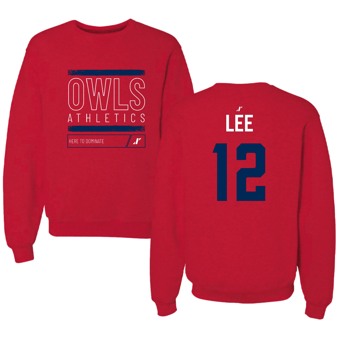 Florida Atlantic University Softball Red Dominate Crewneck - #12 Makenna Lee