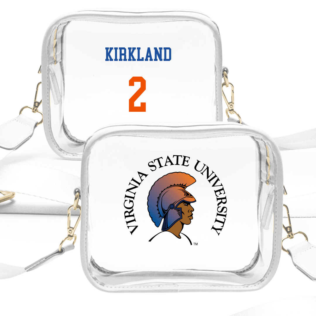 Virginia State University Lacrosse (M) White Clear Stadium Bag - #2 Devray Kirkland