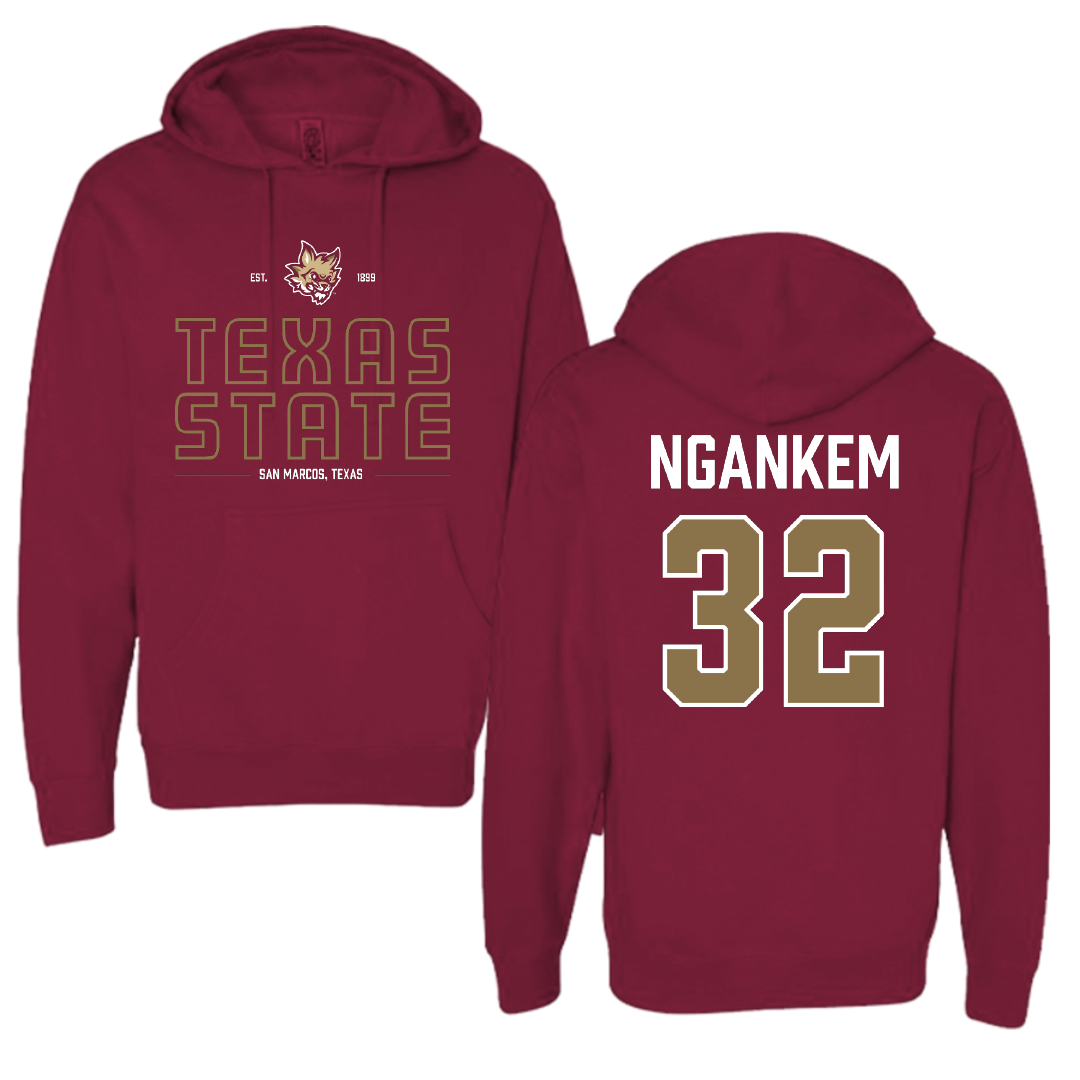 Texas State University Soccer (W) Maroon General Hoodie - #32 Jenny Ngankem