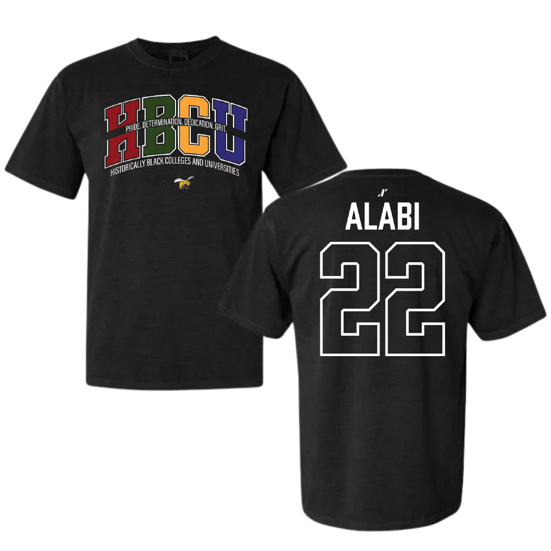Alabama State University Basketball Black HBCU Comfort Colors Tee - #22 Kevin Alabi