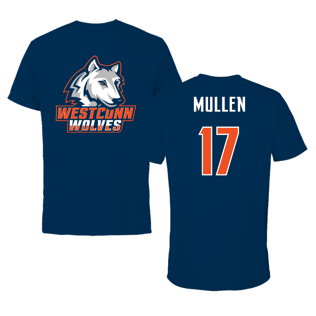 Western Connecticut State University Football Navy Wolves Performance Tee - #17 Ja'Mon Mullen