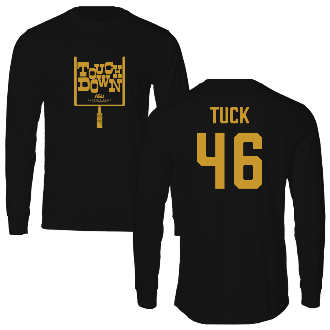 Alabama State University Football Black Touchdown Performance Long Sleeve - #46 Harrison Tuck