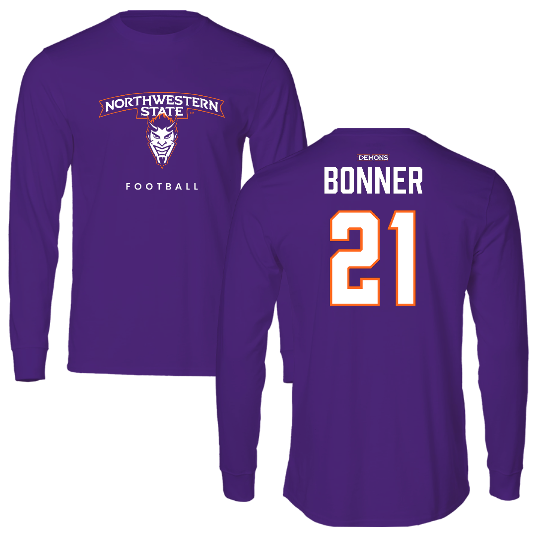 Northwestern State University Football Purple Long Sleeve - #21 Ja’Marion Bonner