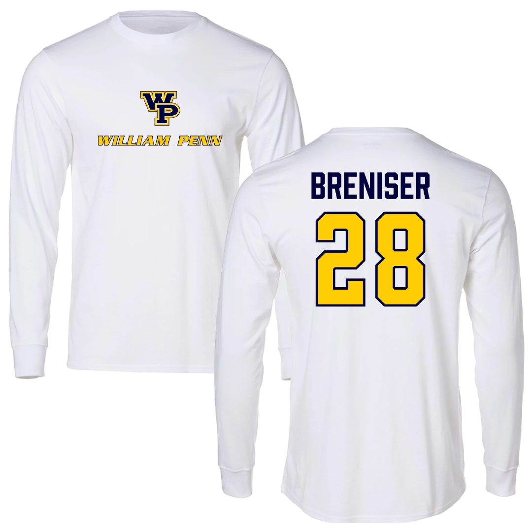William Penn University Lacrosse (M) White Performance Long Sleeve - #28 Everett Breniser