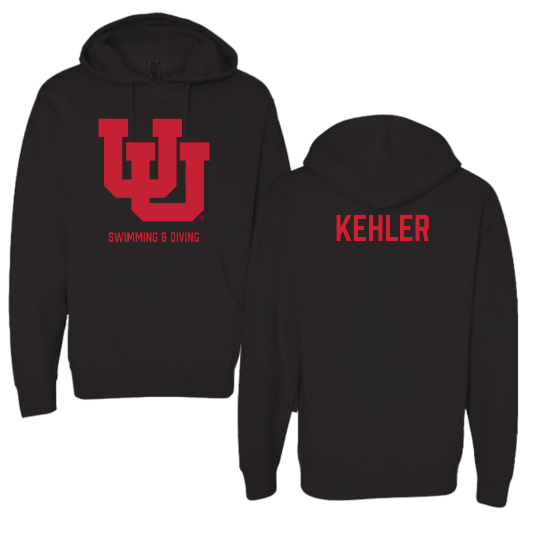 University of Utah Swimming & Diving Black Block Hoodie - Jackson Kehler