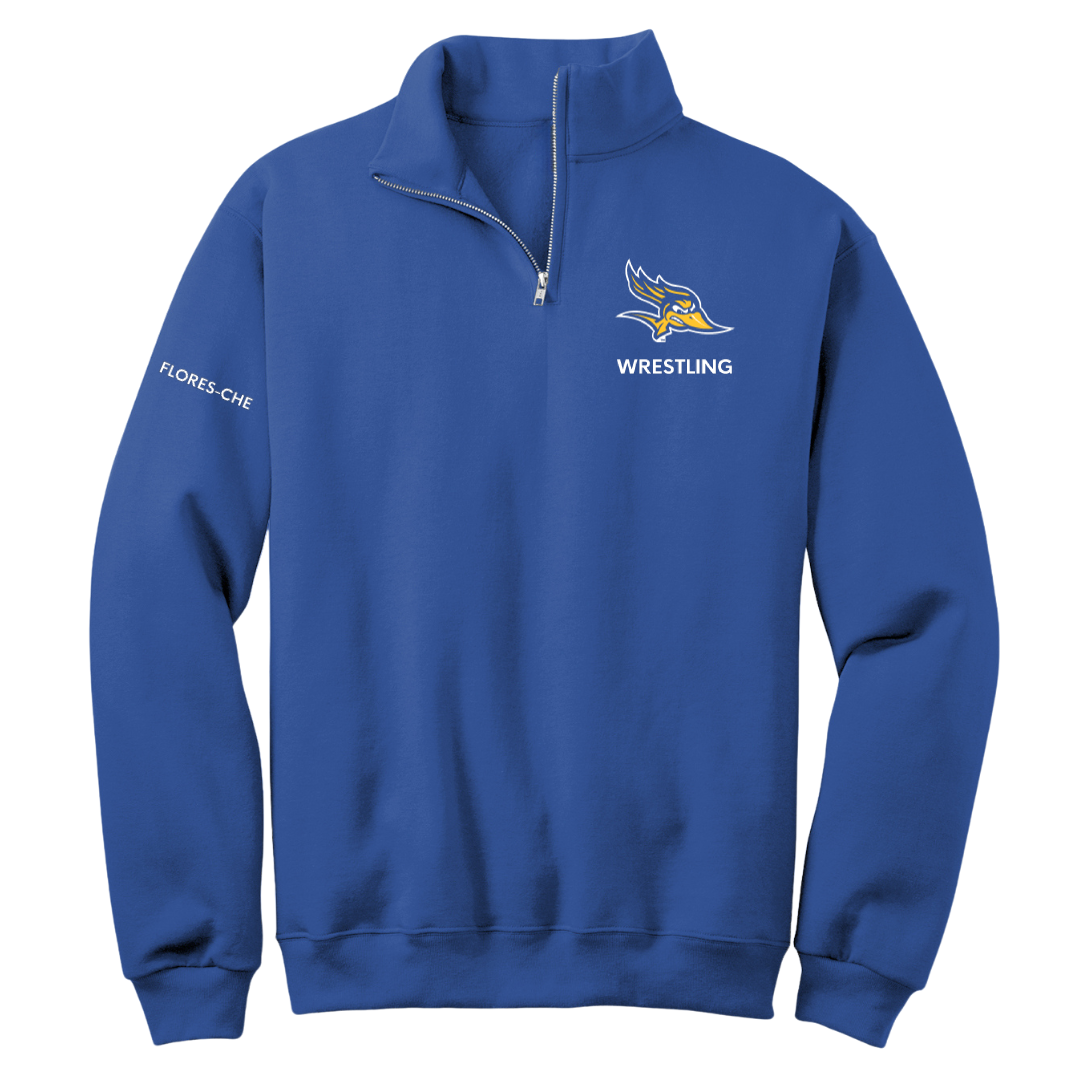 California State University-Bakersfield Wrestling (M) Blue Quarter-Zip - Devyn Flores-Che
