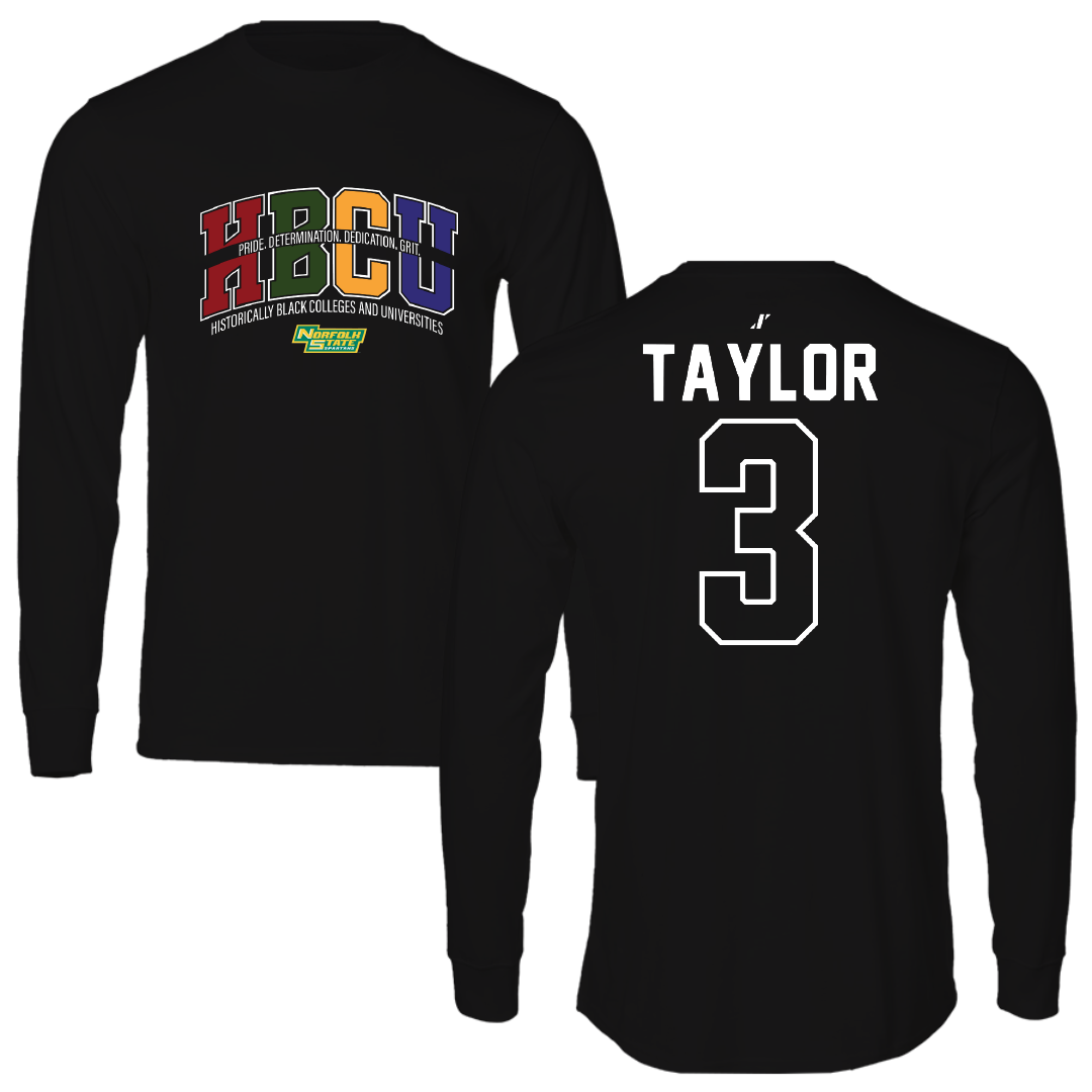 Norfolk State University Softball Black HBCU Long Sleeve - #3 Victoria Taylor