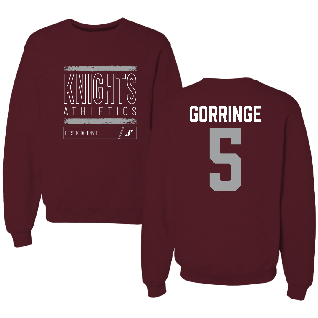 Southern Virginia University Soccer Maroon Dominate Crewneck - #5 Jackson Gorringe