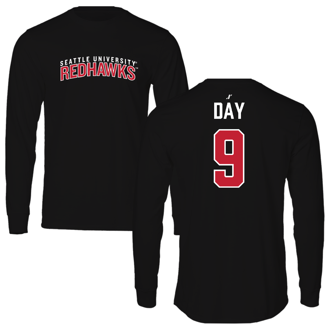 Seattle University Softball Black Performance Long Sleeve - #9 Ava Day