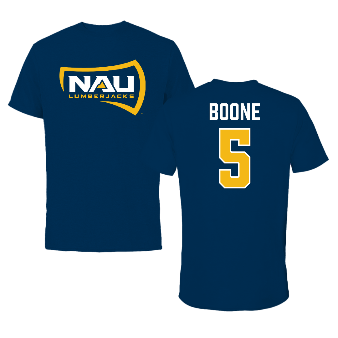 Northern Arizona University Football Navy Lumberjacks Tee - #5 Lathan Boone