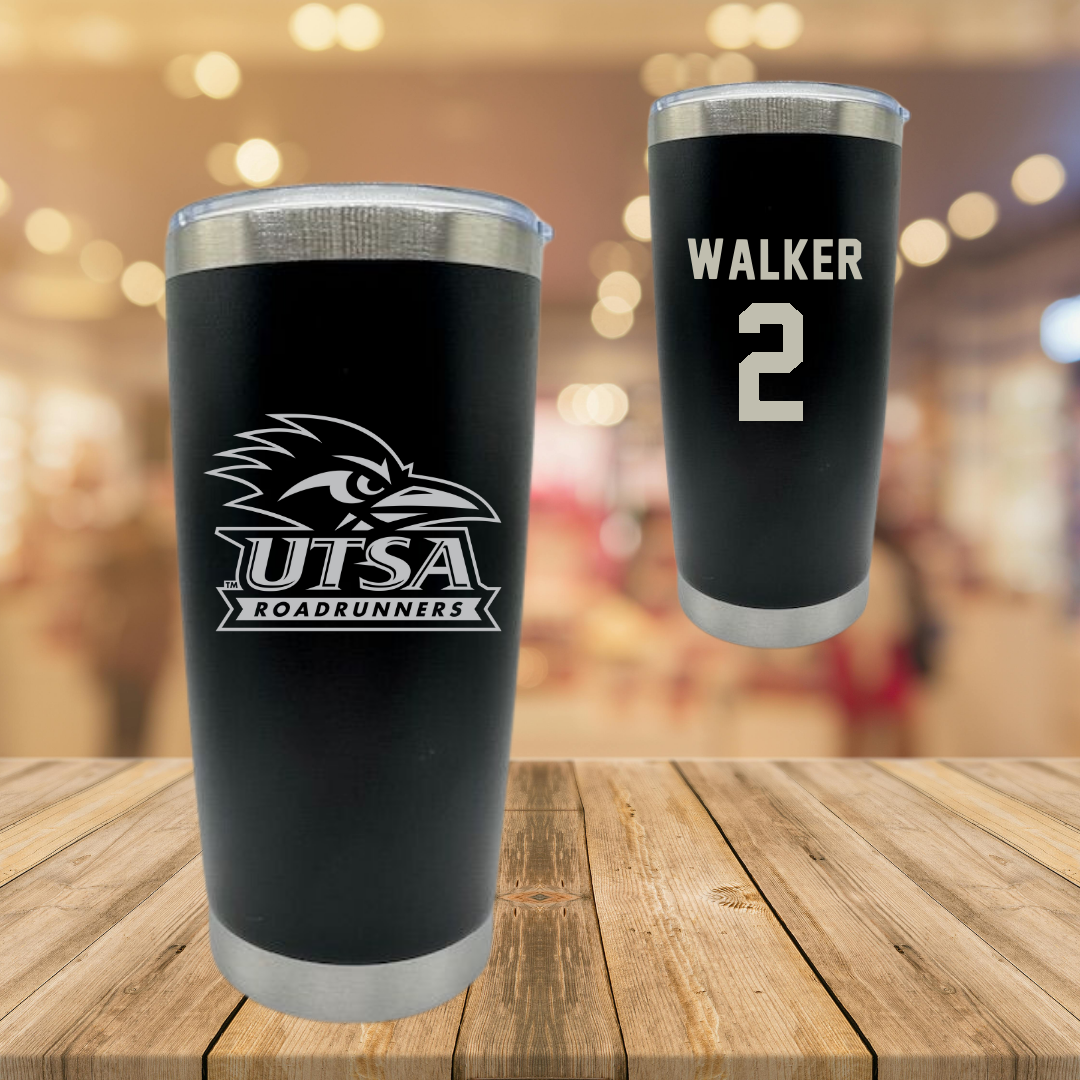 University of Texas at San Antonio Baseball Black Stainless Steel Tumbler - #2 Isaiah Walker