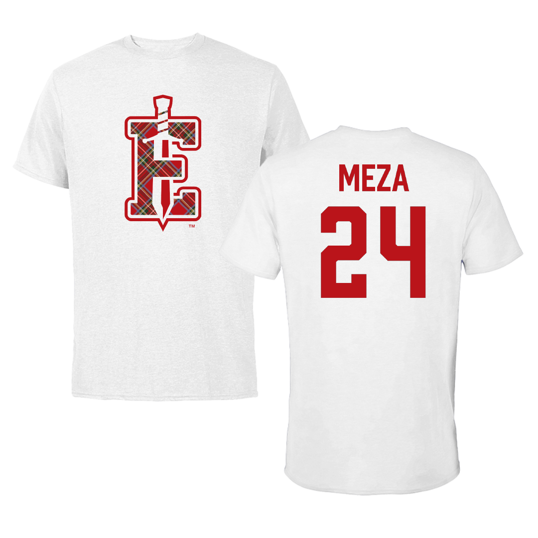 PennWest Edinboro Football White Performance Tee - #24 Kamar Meza