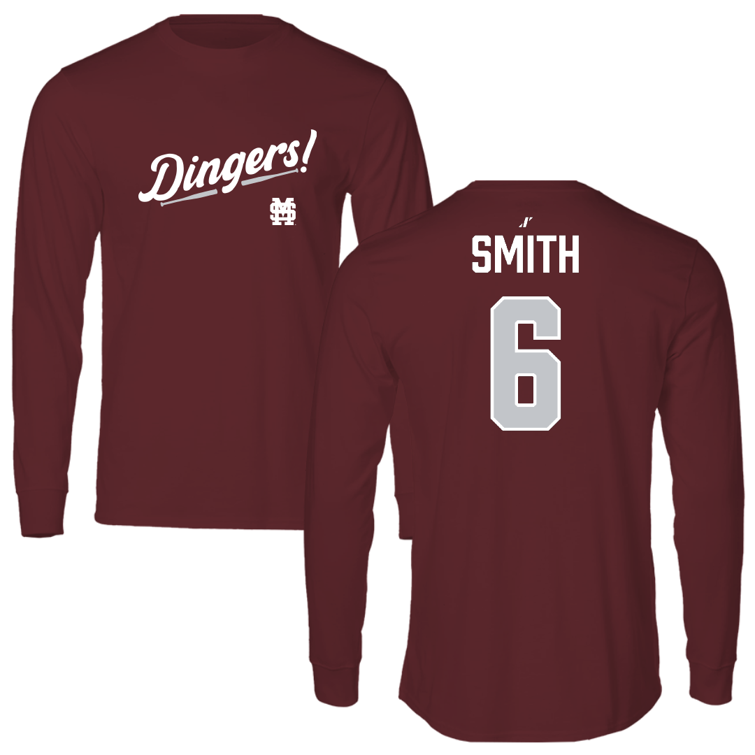 Mississippi State University Softball Maroon Dingers Long Sleeve - #6 Carson Smith
