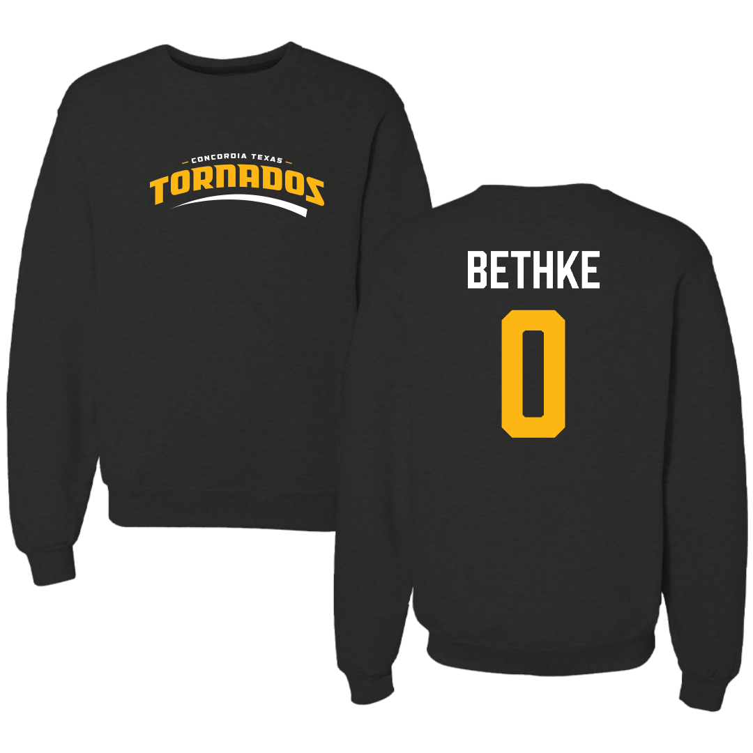 Concordia University (Texas) Softball Black Crewneck - #0 Katie Bethke