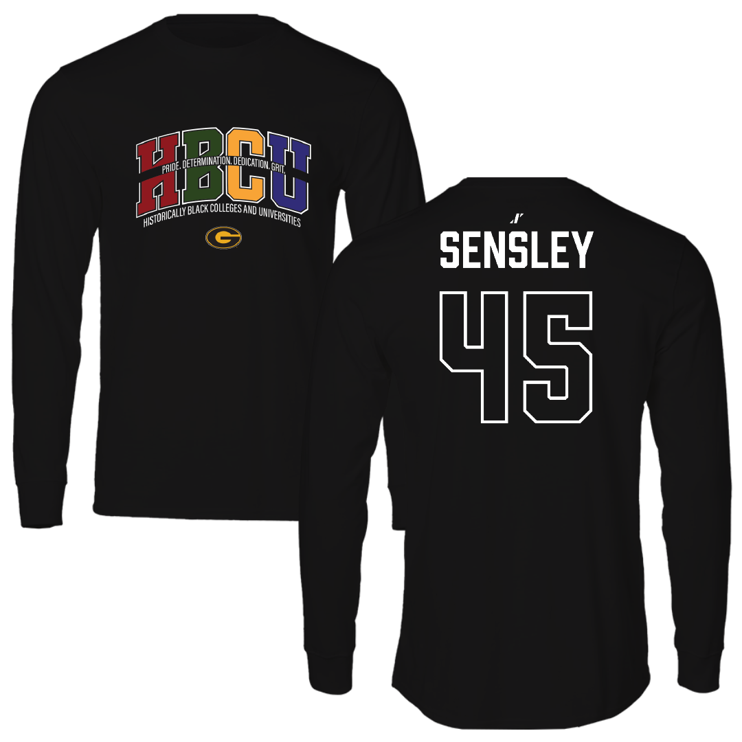 Grambling State University Baseball Black HBCU Long Sleeve - #45 Spencer Sensley