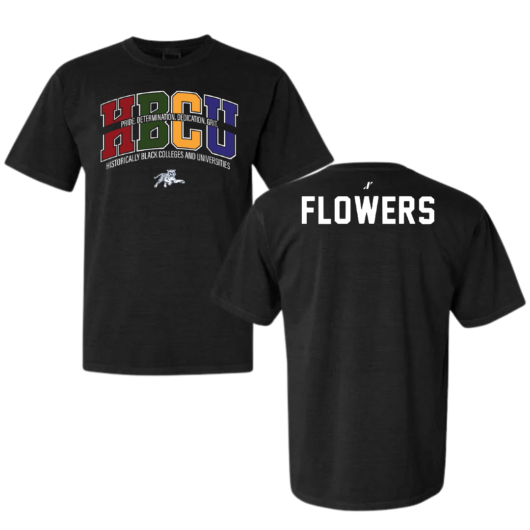 Jackson State University TF and XC Black HBCU Comfort Colors Tee - Solomon Flowers