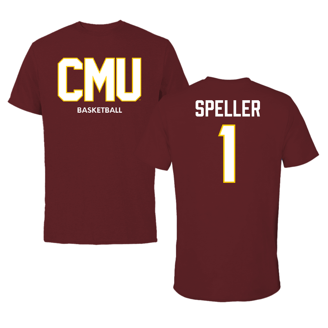 Colorado Mesa University Basketball (M) Maroon Performance Tee - #1 Christopher Speller