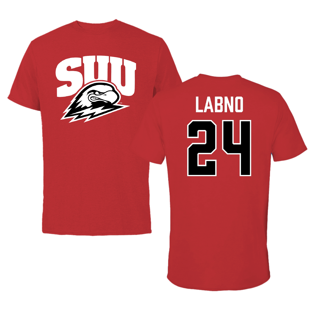 Southern Utah University Soccer Red Performance Tee - #24 Aubrie Labno