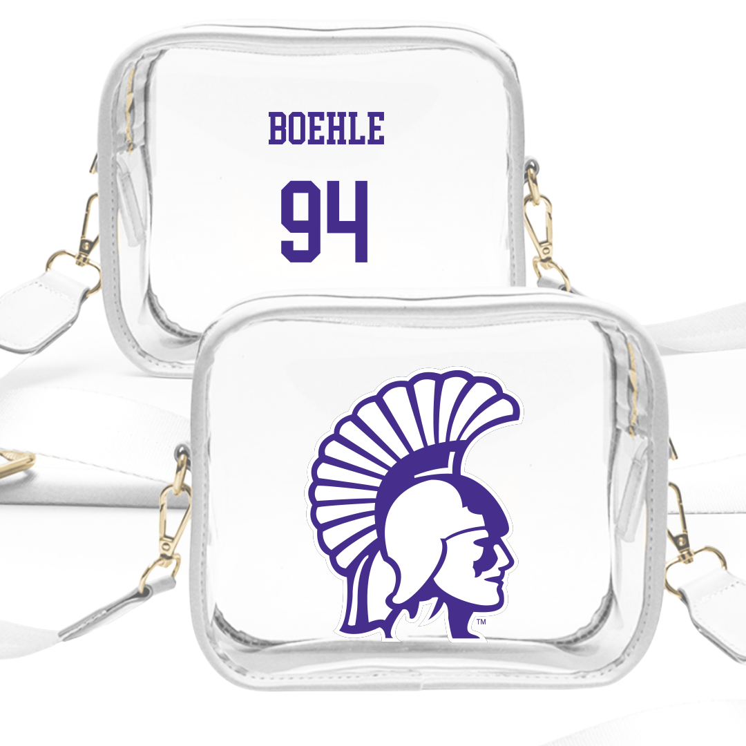Winona State University Football White Clear Stadium Bag - #94 Aidan Boehle
