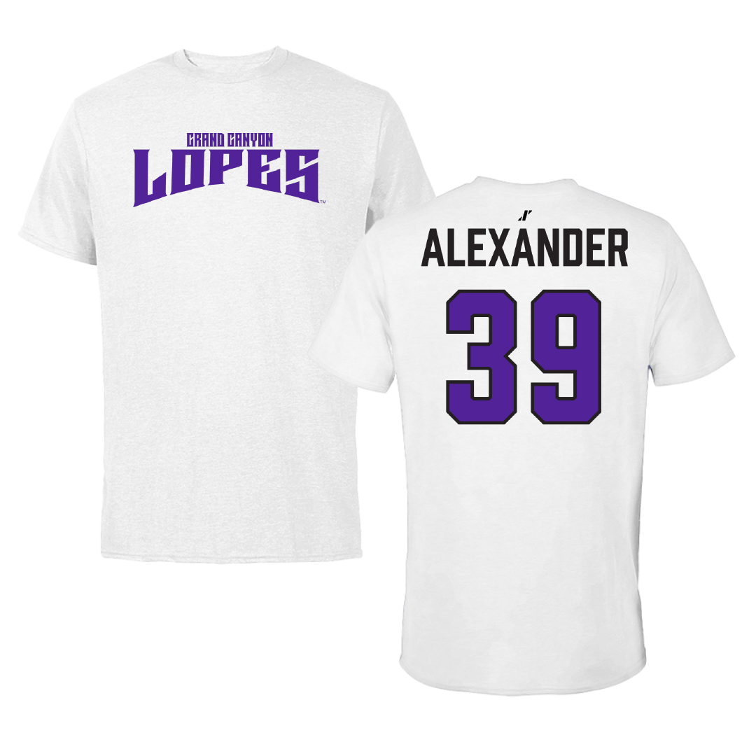 Grand Canyon University Baseball White Classic Tee - #39 Aspen Alexander