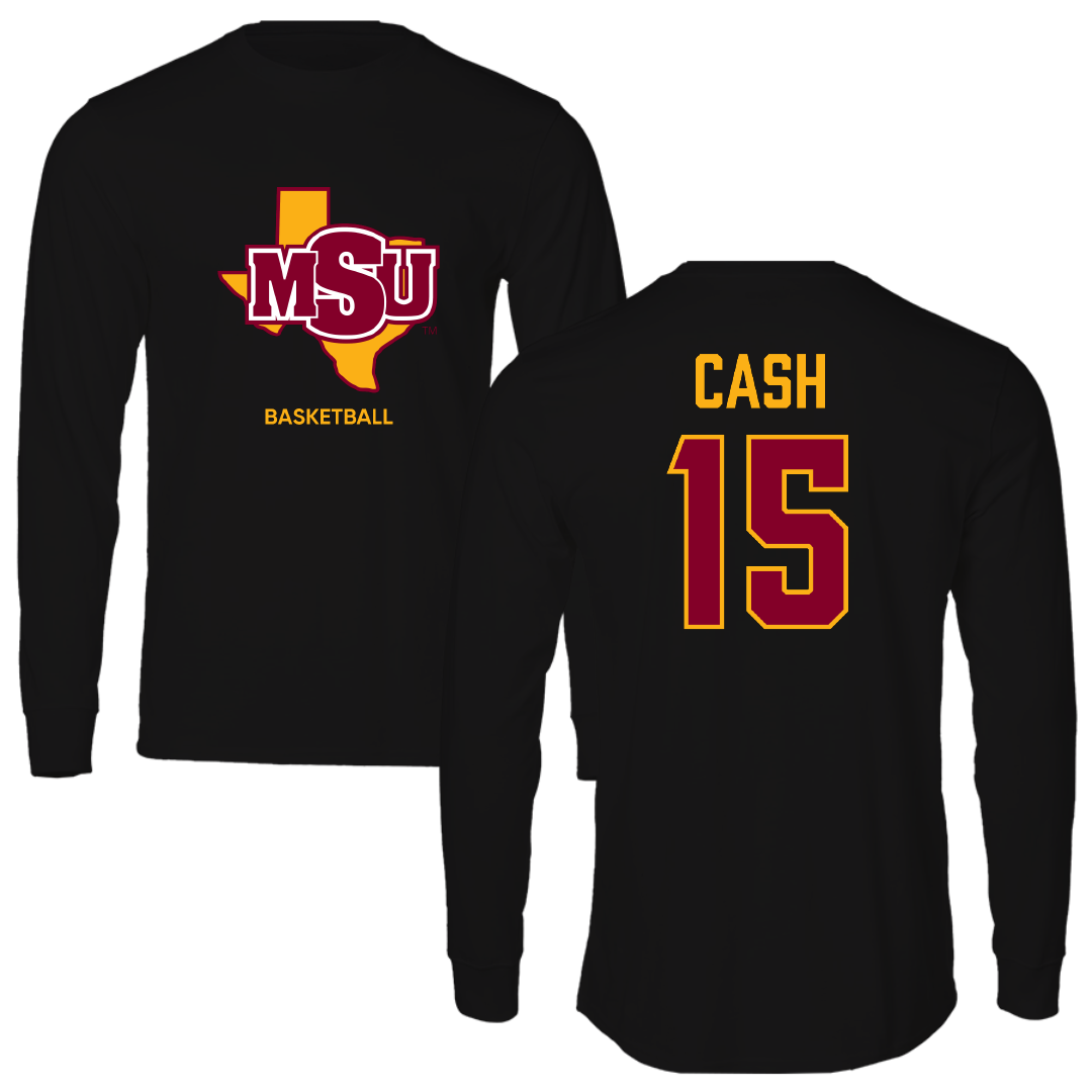 Midwestern State University Basketball (W) Black Long Sleeve - #15 Kerbie Cash