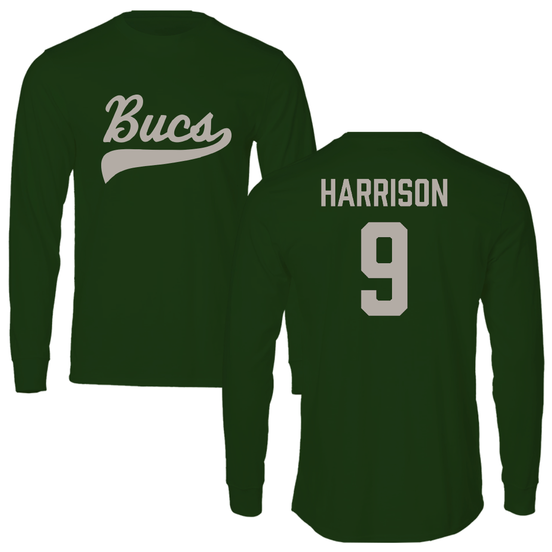 Shelton State Community College Baseball Forest Green Performance Long Sleeve - #9 Will Harrison