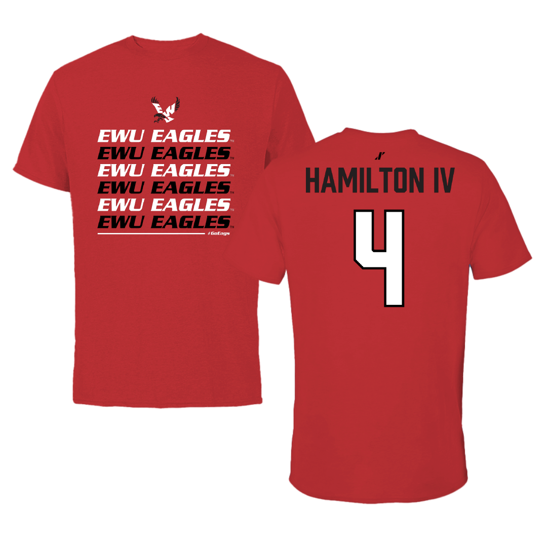 Eastern Washington University Basketball (M) Red General Tee - #4 Alton Hamilton IV