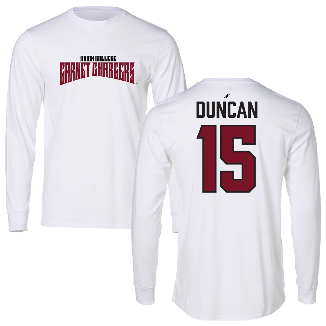 Union College Lacrosse White Classic Long Sleeve - #15 Jack Duncan