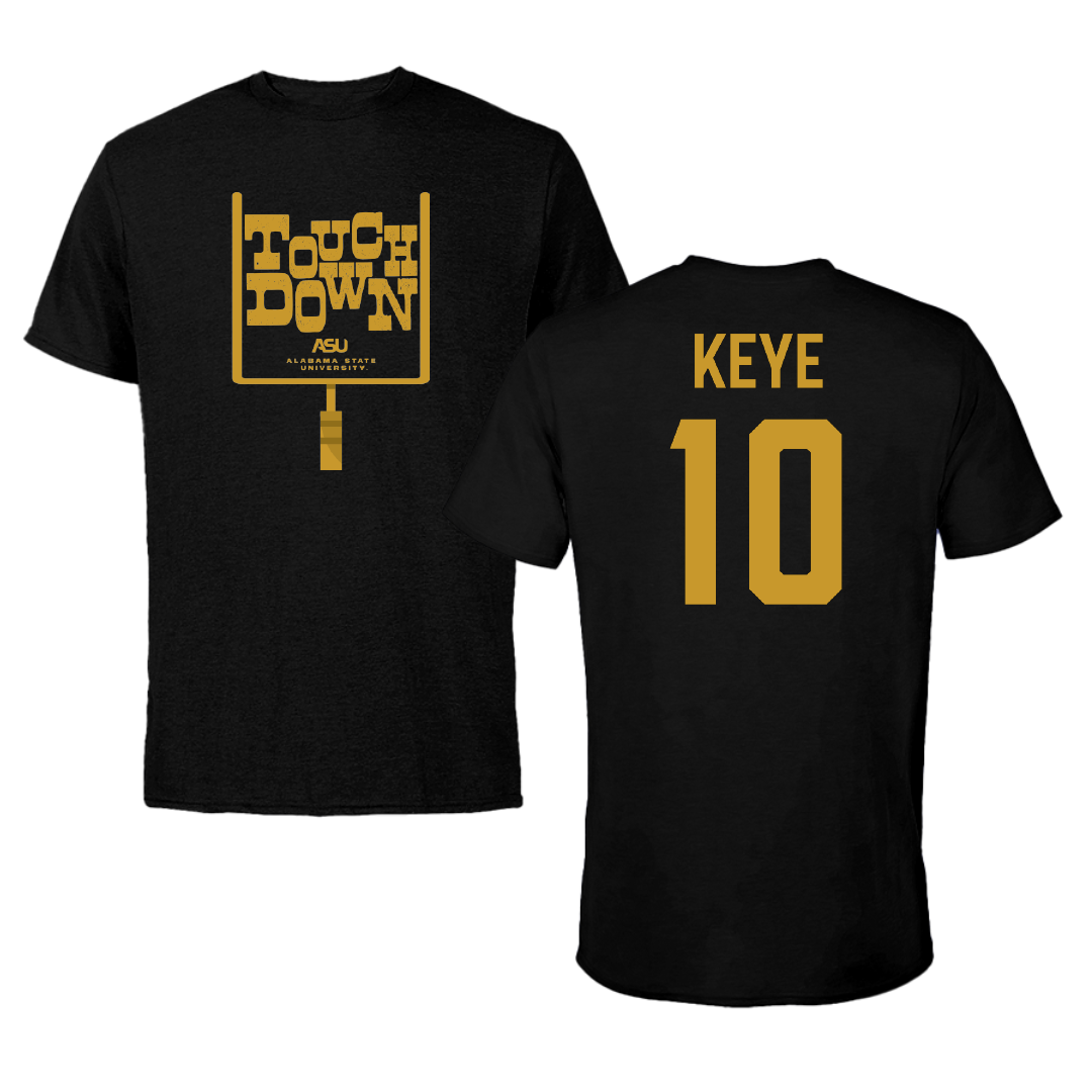 Alabama State University Football Black Touchdown Tee - #10 Kareem Keye