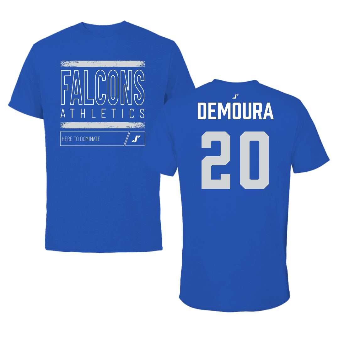 Albertus Magnus College Ice Hockey (M) Blue Dominate Tee - #20 Jack DeMoura