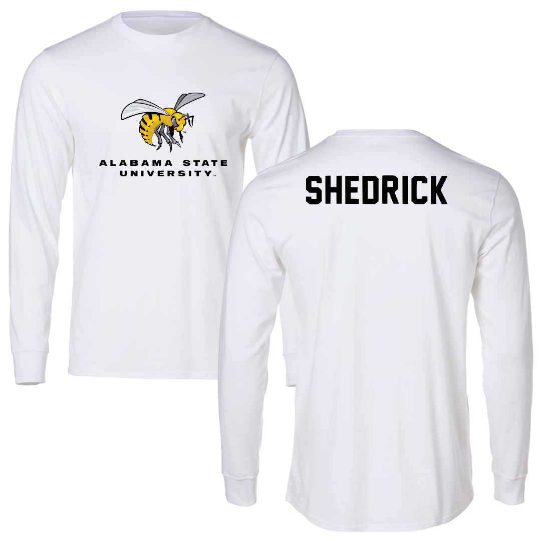 Alabama State University TF and XC White Block Long Sleeve - Nevaeh Shedrick
