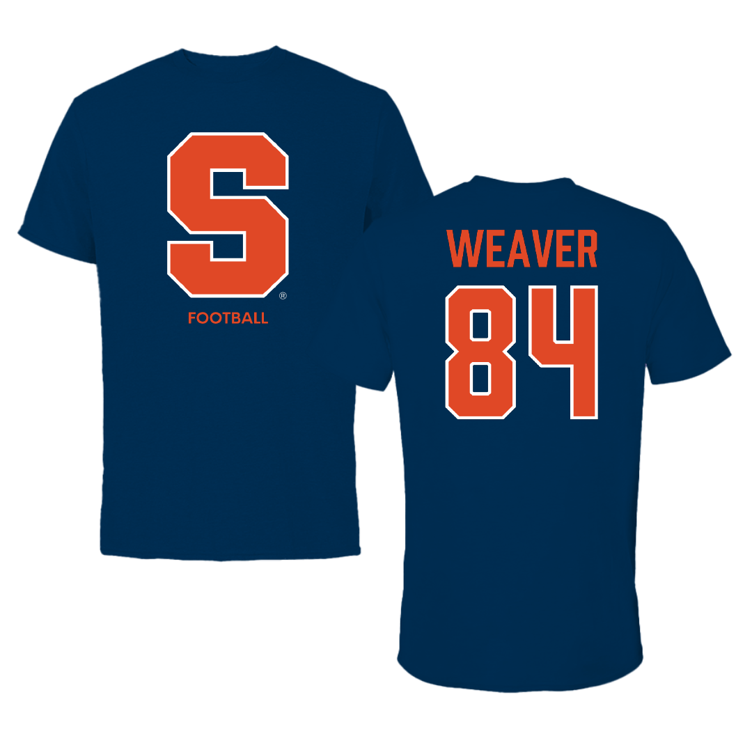 Syracuse University Football Navy Primary Performance Tee - #84 Cole Weaver