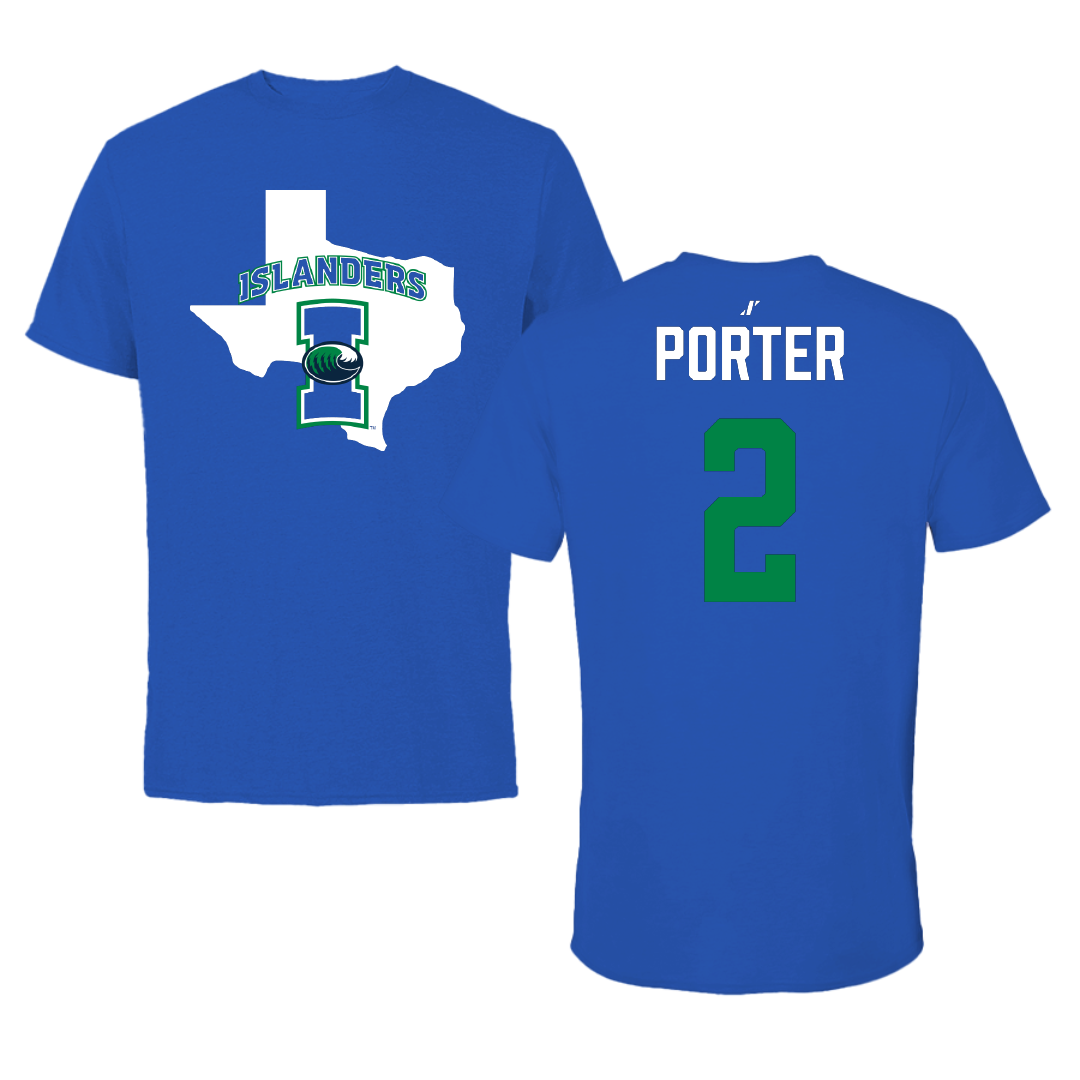 Texas A&M University-Corpus Christi Soccer Blue State Tee - #2 Katie Porter
