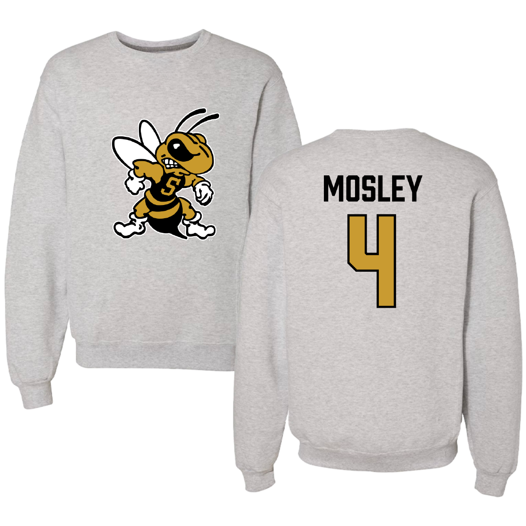 West Virginia State University Football Light Gray Crewneck - #4 Adrien Mosley