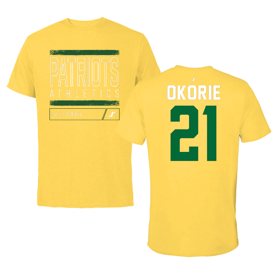 George Mason University Basketball Yellow Dominate Tee - #21 Faith Okorie