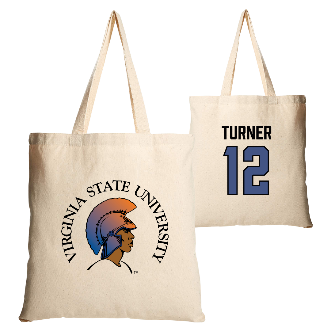 Virginia State University Baseball Tan Canvas Tote Bag - #12 Julius Turner