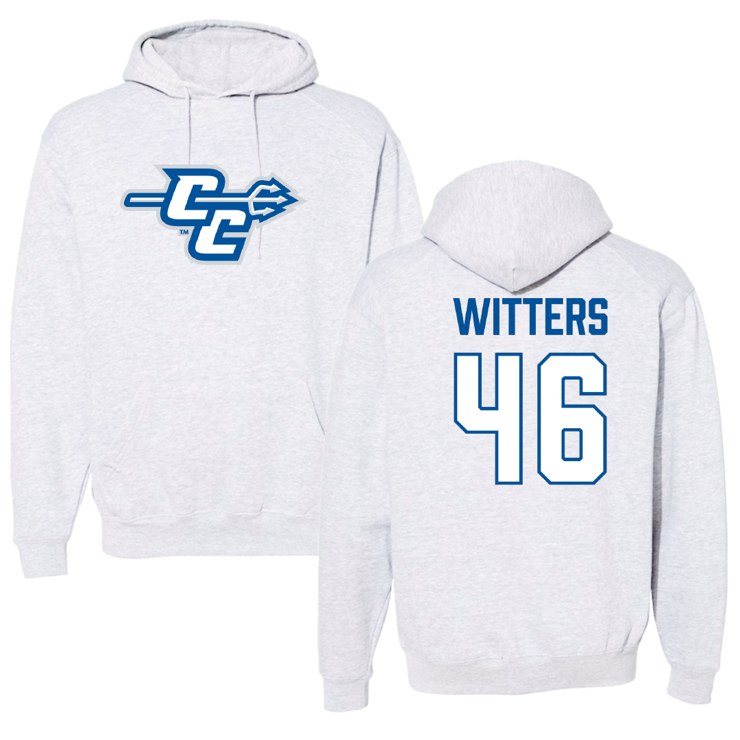 Central Connecticut State University Baseball Light Gray Hoodie - #46 Danny Witters