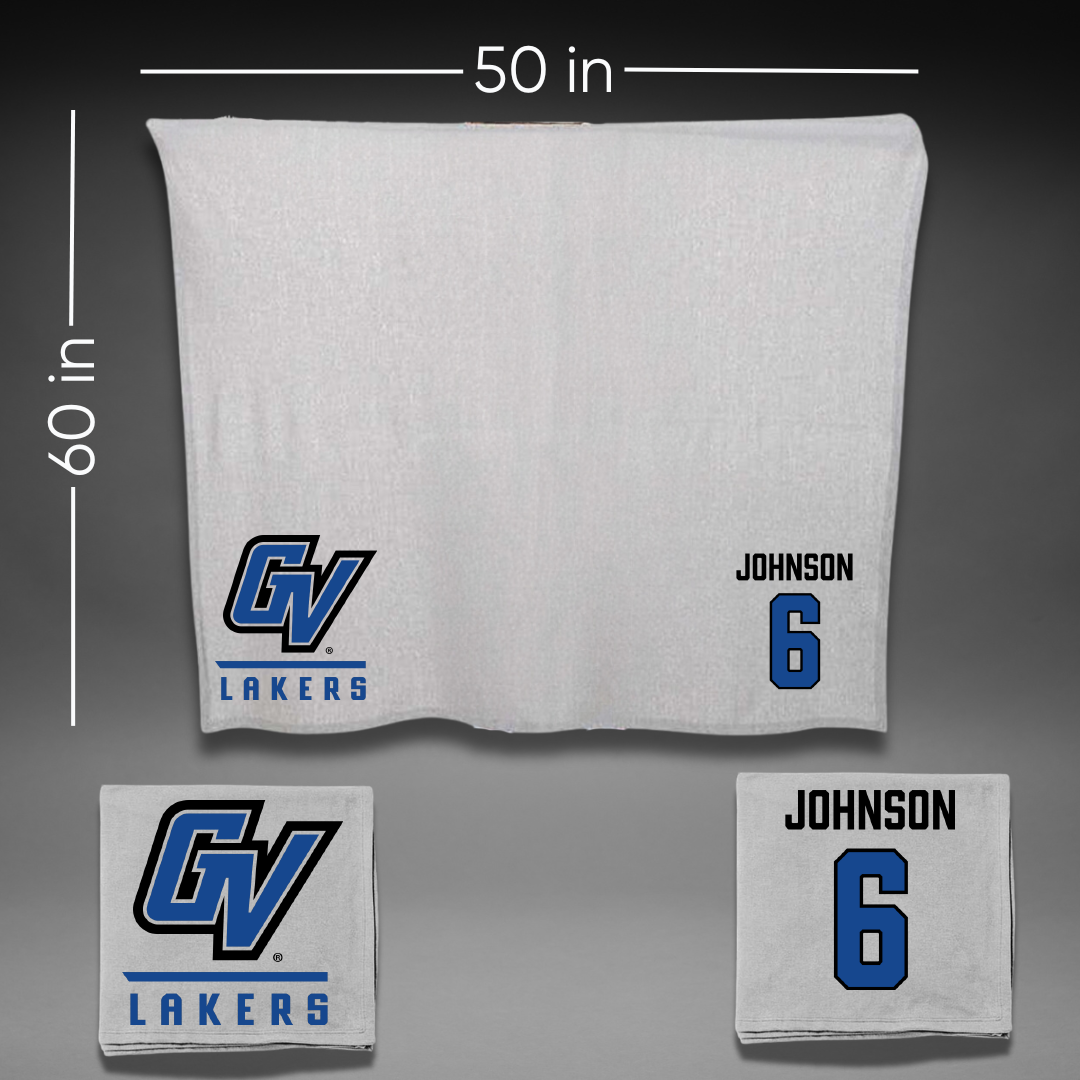 Grand Valley State University Football Gray Blanket - #6 Jordan Johnson