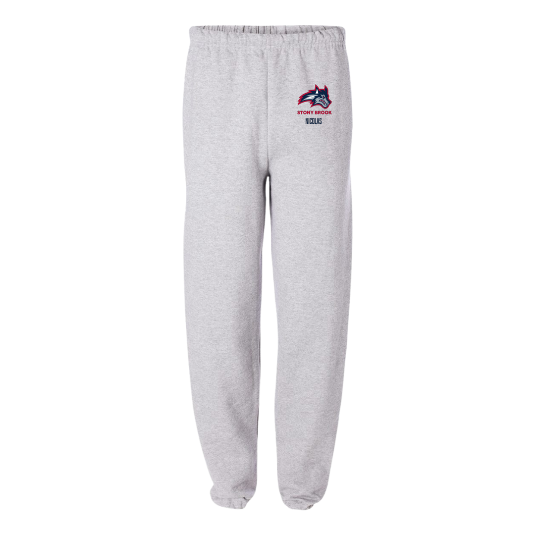 Stony Brook University Football Light Gray Sweatpants - #29 Willensky Nicolas