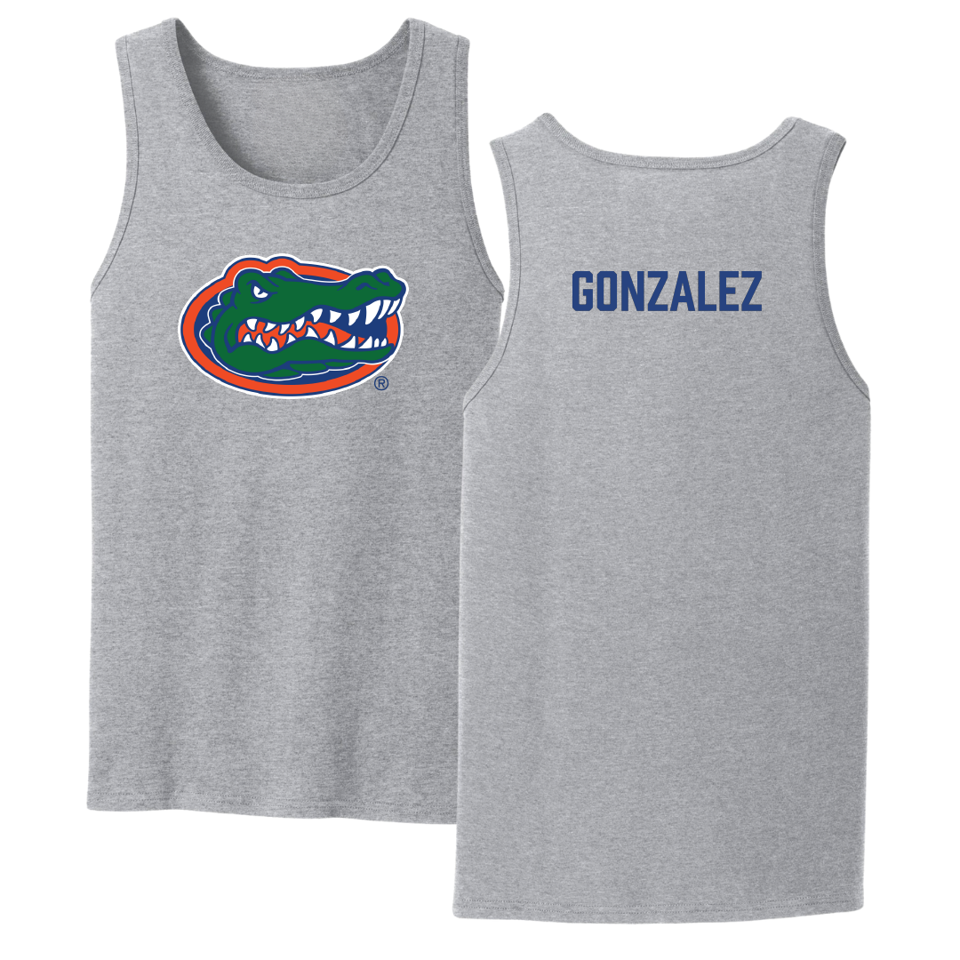University of Florida Swimming & Diving Sport Gray Tank Top - Jesus Gonzalez