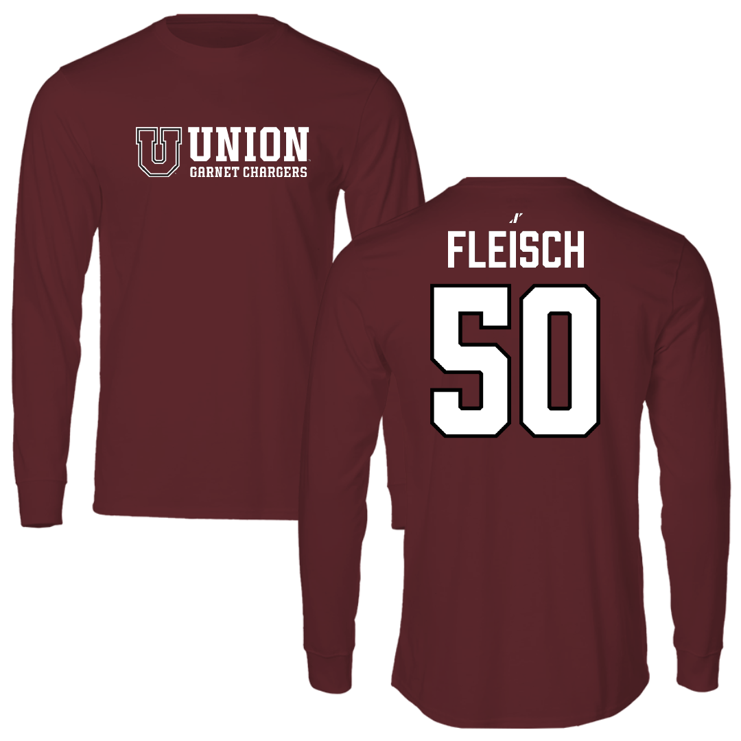 Union College Lacrosse Maroon General Performance Long Sleeve - #50 Max Fleisch
