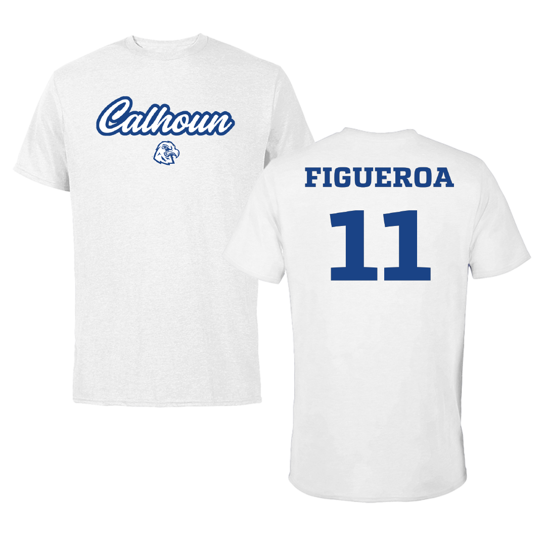 Calhoun Community College Soccer (W) White Tee - #11 Hannah Figueroa